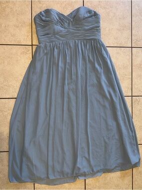 Revelry Strapless sky Blue Chiffon pleated Dress